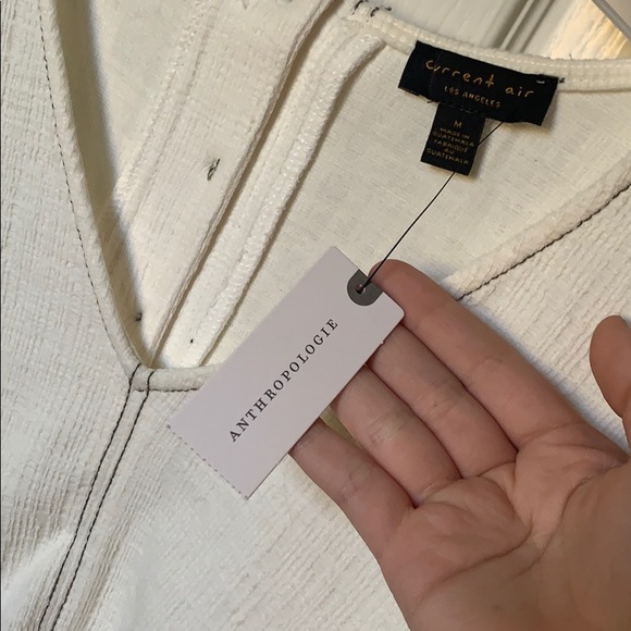 Anthropologie white long sleeve (loose) size M - Picture 4 of 4
